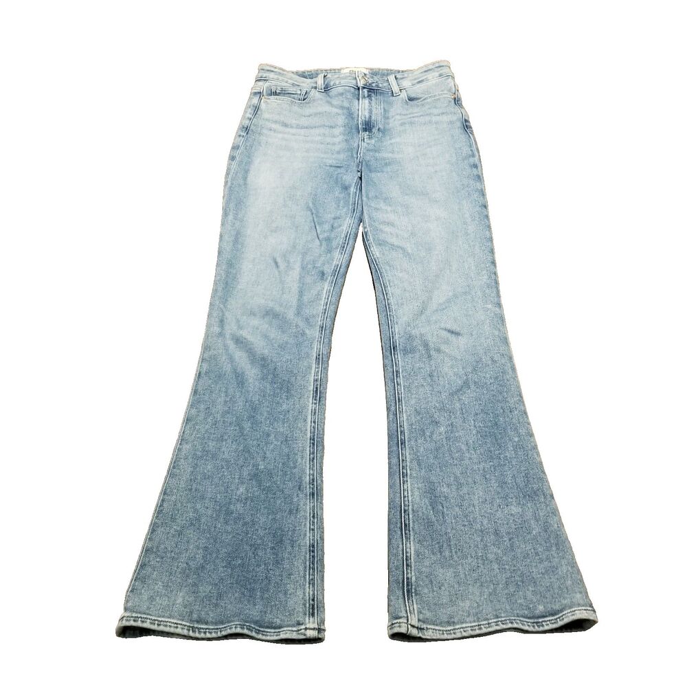 Paige High Rise Laurel Canyon Jeans Women's Size 31 Blue Flare Stretch (31×31)